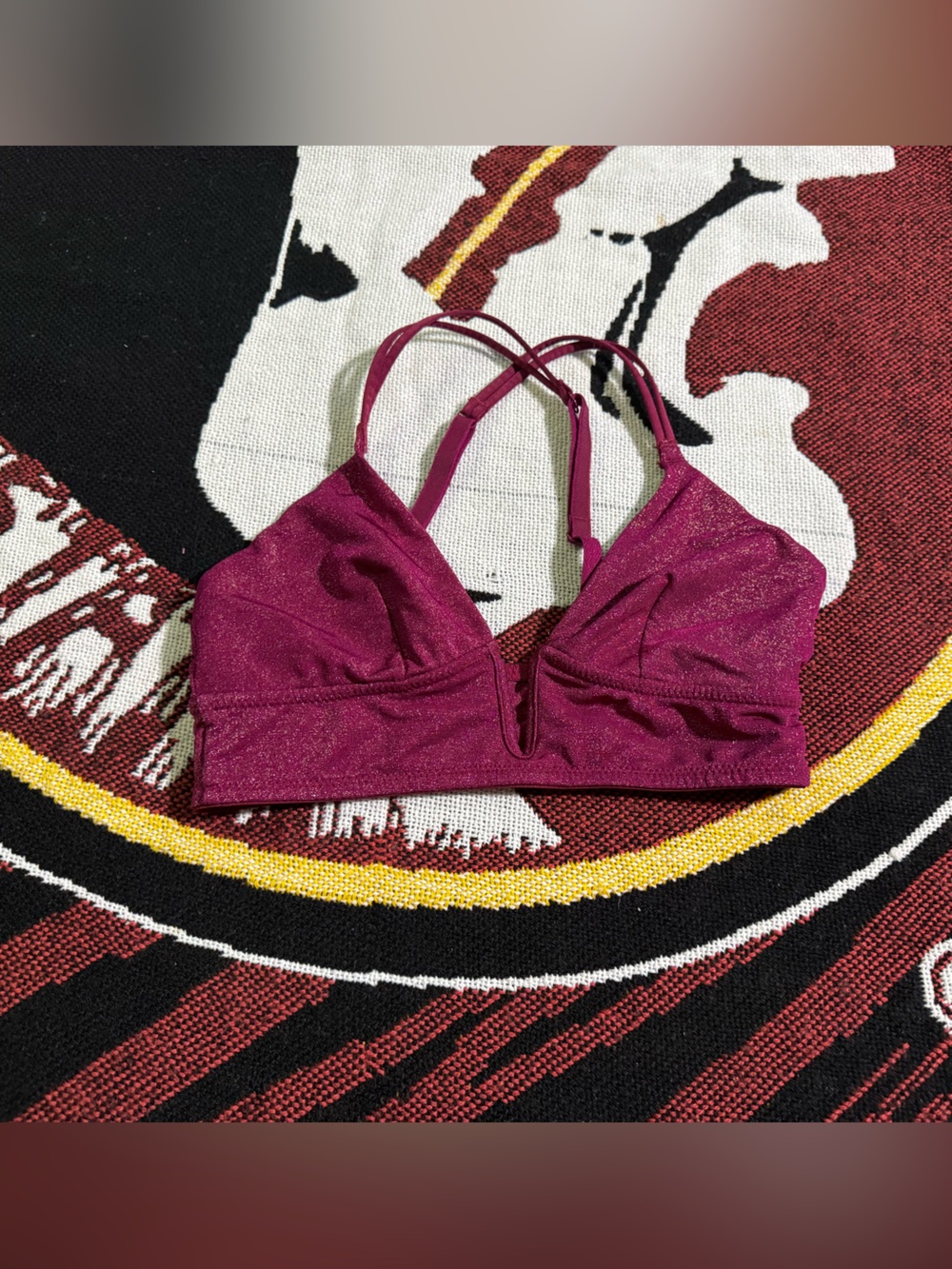 Auden Shimmery Plum Wireless Bralette with Adjustable Straps